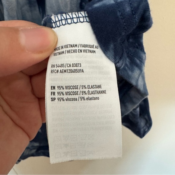American Eagle Tie Dye Cutout Shirt Dress Blue & White - Picture 6 of 6